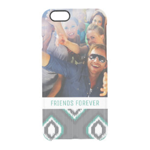 Custom Photo & Text Geometric Retro Ikat Pattern Clear iPhone 6/6S Case