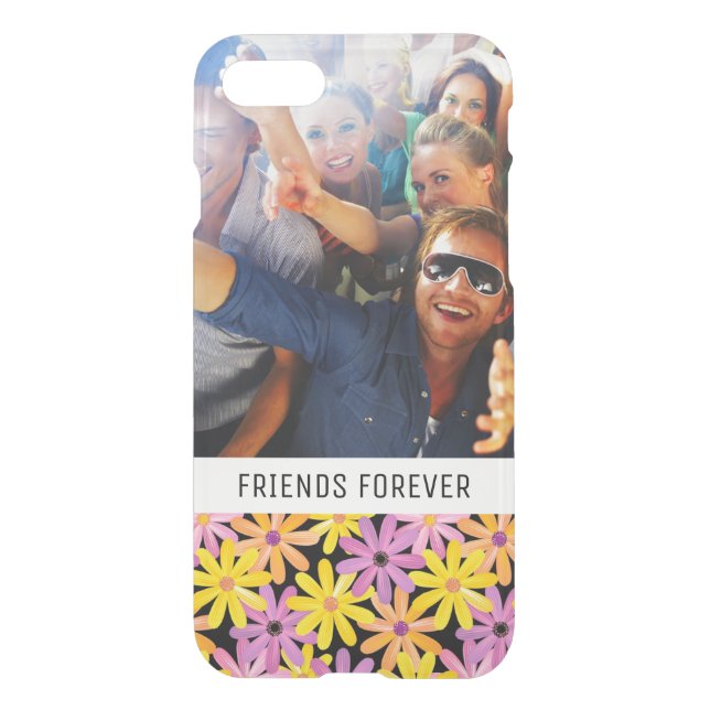 Custom Photo & Text Gerbera flowers pattern Uncommon iPhone Case (Back)