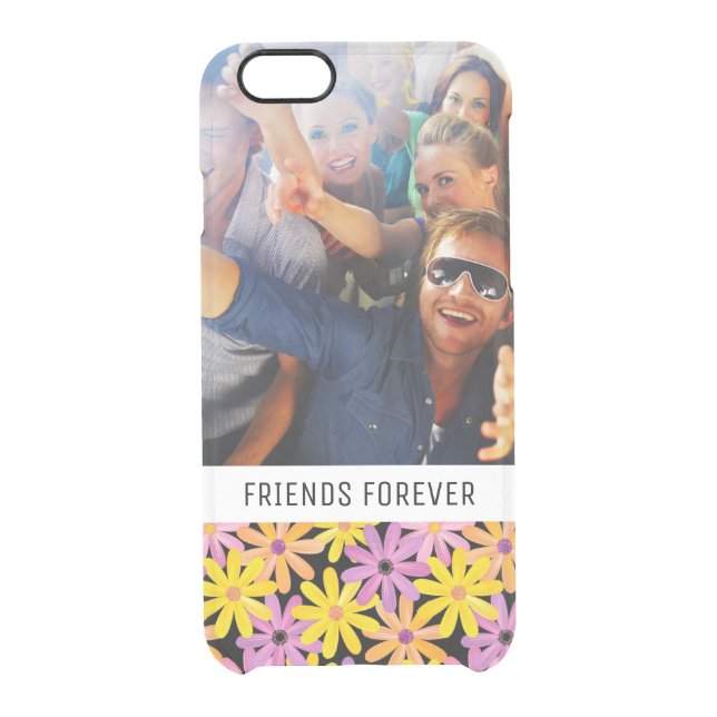 Custom Photo & Text Gerbera flowers pattern Uncommon iPhone Case (Back)
