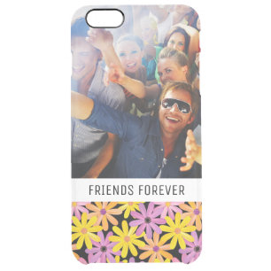 Custom Photo & Text Gerbera flowers pattern Clear iPhone 6 Plus Case