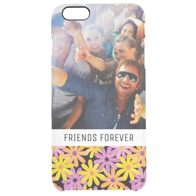 Custom Photo & Text Gerbera flowers pattern Uncommon iPhone Case (Back)