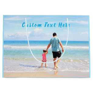 Custom Photo Text Gift Bag Your Family Photos DAD