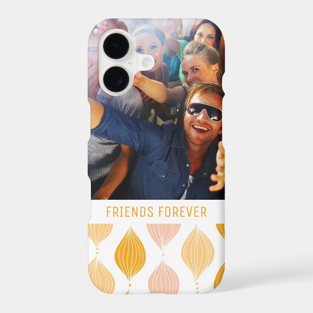 Custom Photo & Text Golden Ogee Pattern Iphone Case (Back)