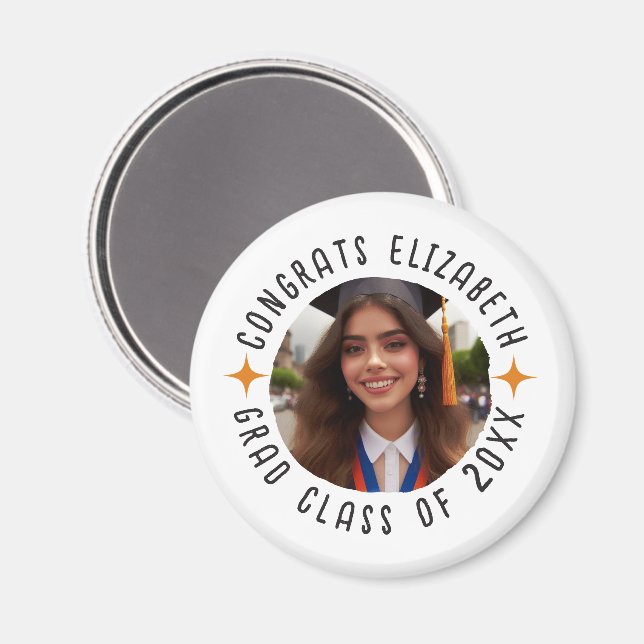 Custom Photo Text Graduation Congrats Grad Magnet (Front/Back)
