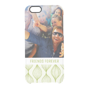 Custom Photo & Text Green Ogee Pattern Clear iPhone 6/6S Case