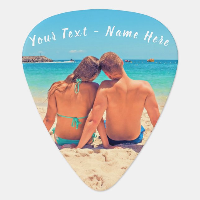 Custom Photo Text Guitar Pick Your Photos Design (Front)