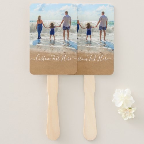 Custom Photo Text Hand Fan Your Family Photos