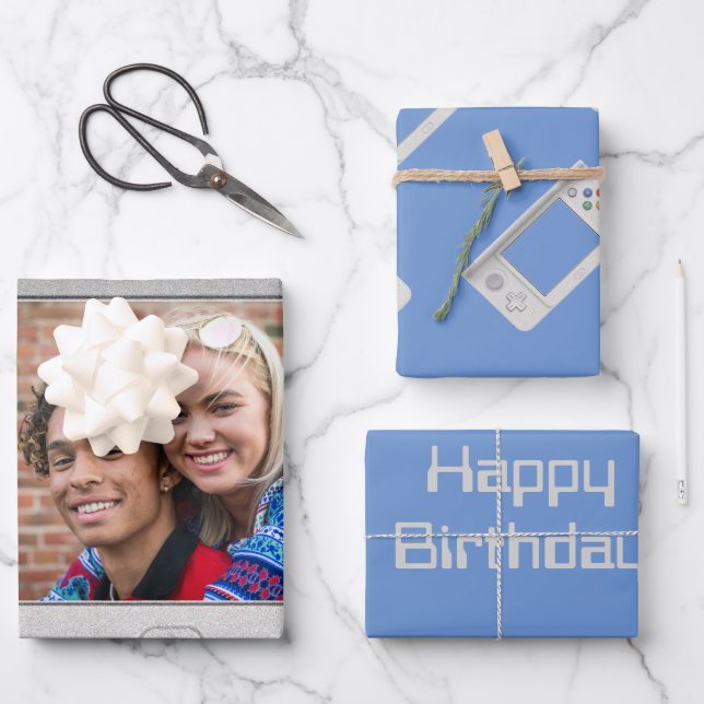 Custom Photo Text Handheld Electronic Game Device  Wrapping Paper Sheets (Front)