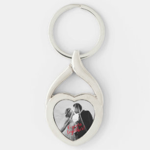 Custom Photo & Text Heart Shape Keychain