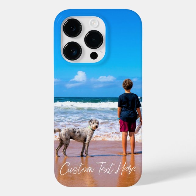 Custom Photo Text iPhone Case Your Pets Photos (Back)