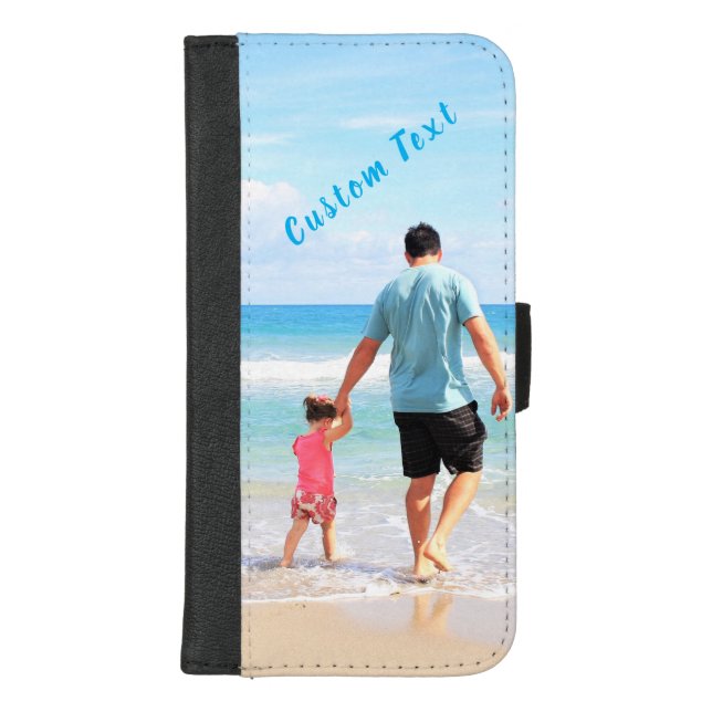Custom Photo Text iPhone Wallet Case Your Photos (Front)