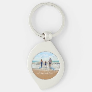 Custom Photo Text Keychain Gift Your Own Design by Migned at Zazzle