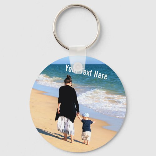 Custom Photo Text Keychain _ Your Design with MOM