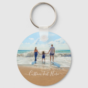 Custom Photo Text Keychain - Your Family Design