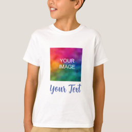 Custom Photo Text Kids Boys Calligraphy Script T-Shirt