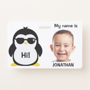Custom Photo & Text Kids' ID badge