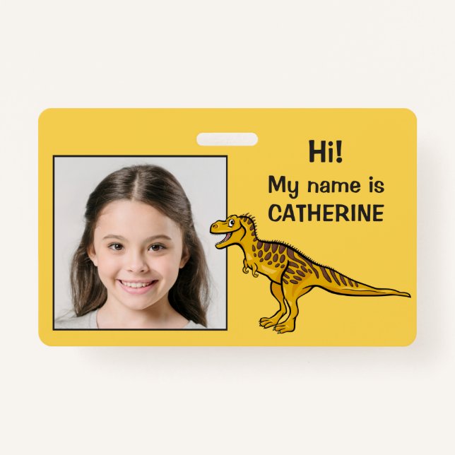 Custom Photo & Text Kids' ID badge (Front)