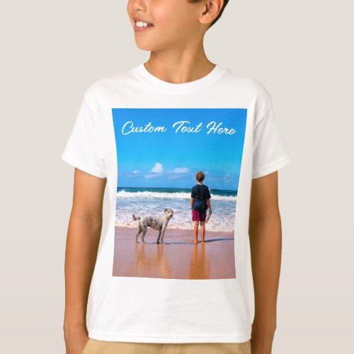 Custom Photo Text Kids T_Shirt Your Pets Photos