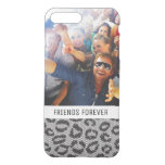Custom Photo &amp; Text lace with leopard pattern iPhone 8 Plus/7 Plus Case