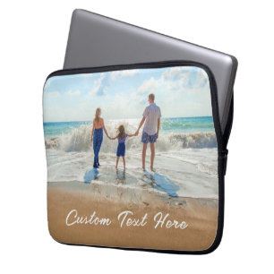 Custom Photo Text Laptop Sleeve Your Family Photos