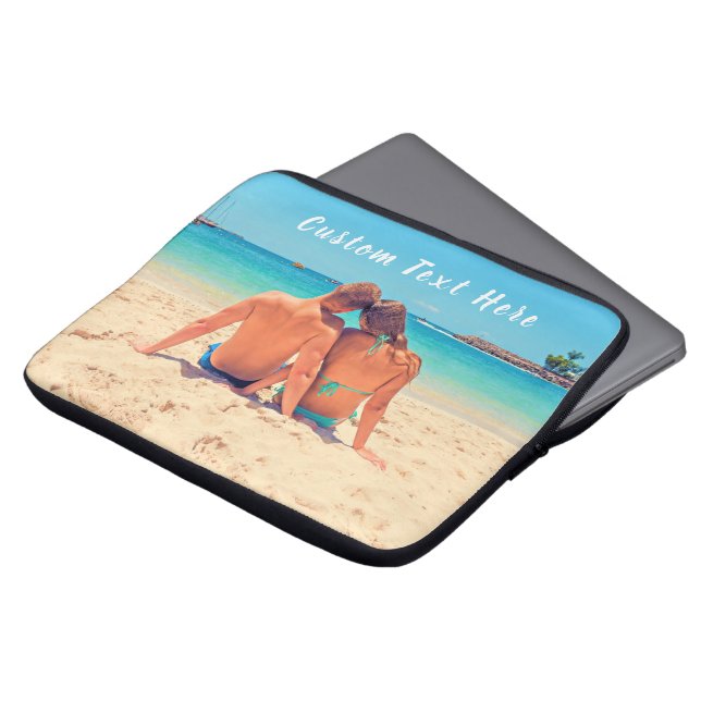 Custom Photo Text Laptop Sleeve Your Photos Gift (Front Top)