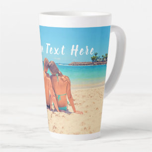 Custom Photo Text Latte Mug Gift Your Own Design