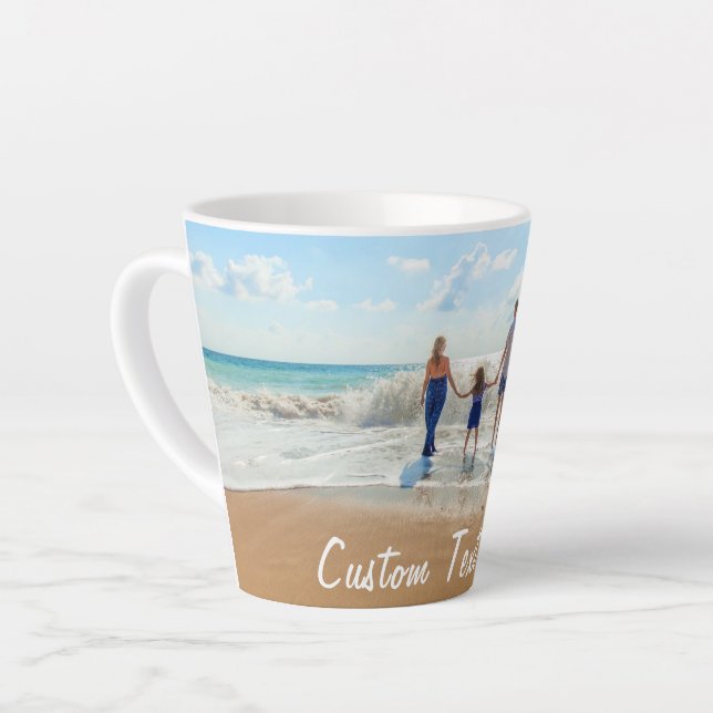 Custom Photo Text Latte Mug Your Photos Design (Left Angle)