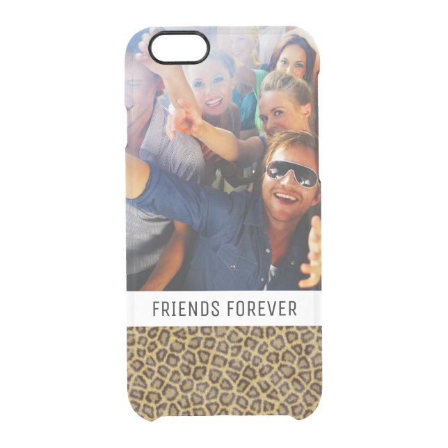 Custom Photo & Text Leopard Fur Uncommon iPhone Case (Back)