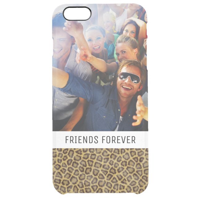 Custom Photo & Text Leopard Fur Uncommon iPhone Case (Back)