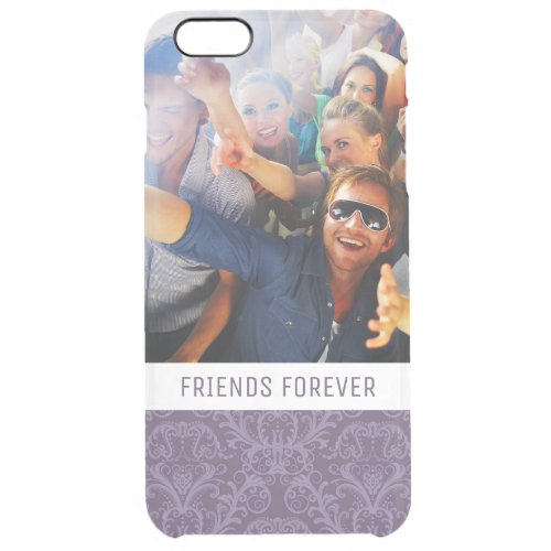 Custom Photo  Text Luxury Purple Wallpaper Clear iPhone 6 Plus Case