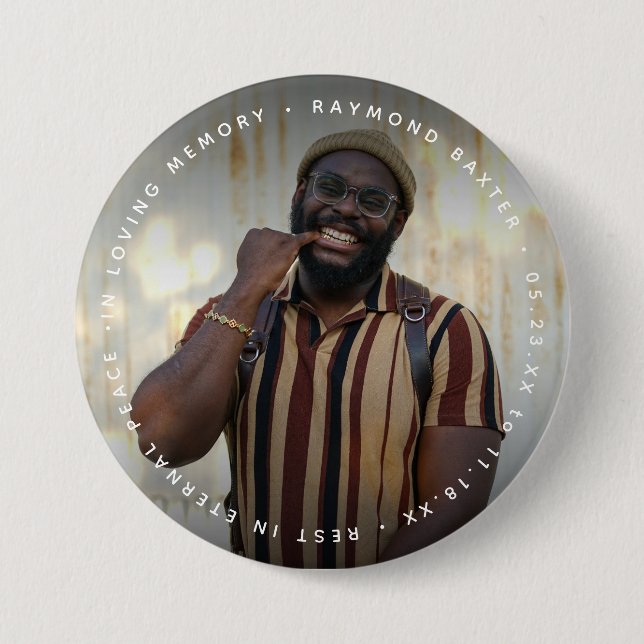 Custom Photo & Text Memorial Button (Front)