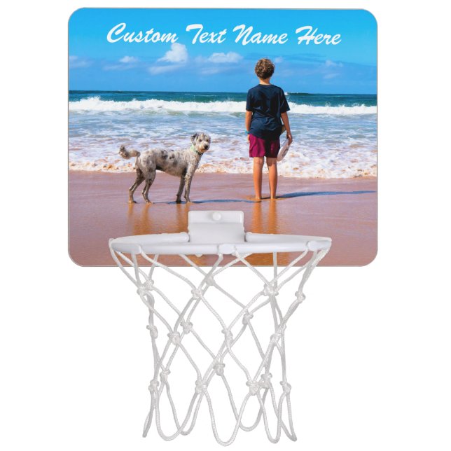Custom Photo Text Mini Basketball Hoop Your Photos (Front)