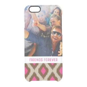 Custom Photo & Text Modern ikat pattern Clear iPhone 6/6S Case