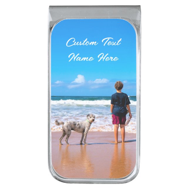 Custom Photo Text Money Clip Your Photos with Pets (Front Vertical)