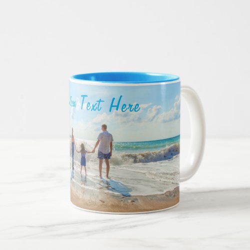 Custom Photo Text Mug Your Family Summer Design