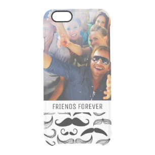 Custom Photo & Text Mustache pattern 2 Clear iPhone 6/6S Case