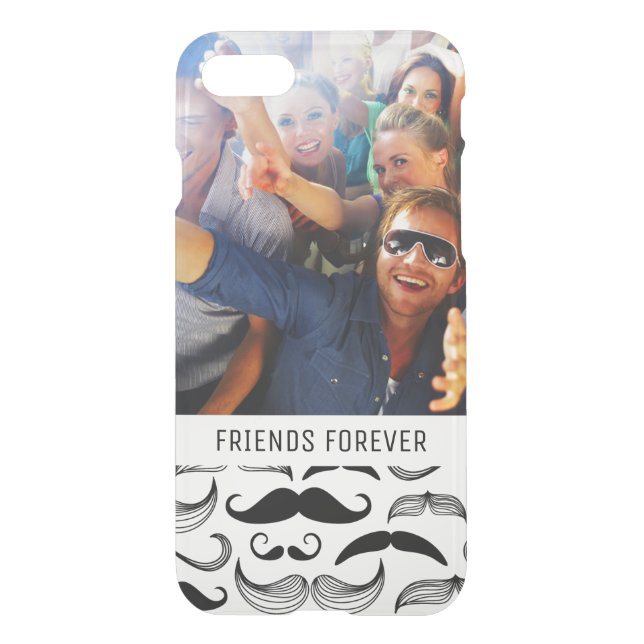 Custom Photo & Text Mustache pattern 2 Uncommon iPhone Case (Back)