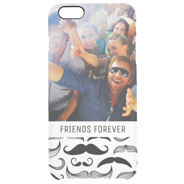 Custom Photo & Text Mustache pattern 2 Uncommon iPhone Case (Back)