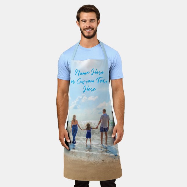 Custom Photo Text Name Apron with Your Photos (Worn)