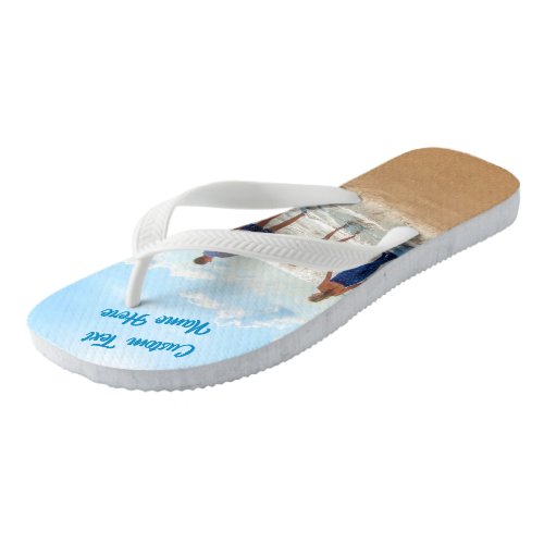 Custom Photo Text Name Flip Flops Your Photos