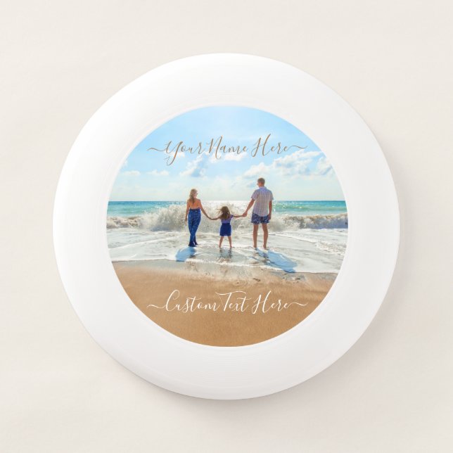 Custom Photo Text Name Frisbee Your Photos Design (Front)