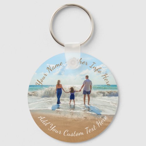 Custom Photo Text Name Keychain with Your Family