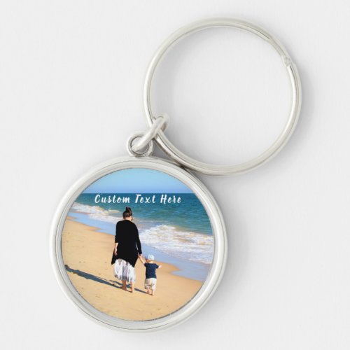 Custom Photo Text name Keychain Your Family Gift