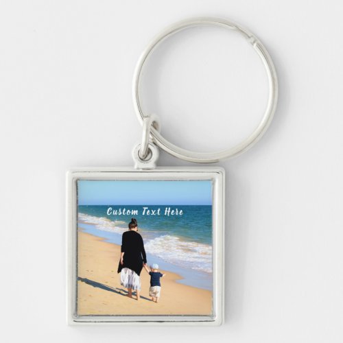 Custom Photo Text Name Keychain Your Photos Gift