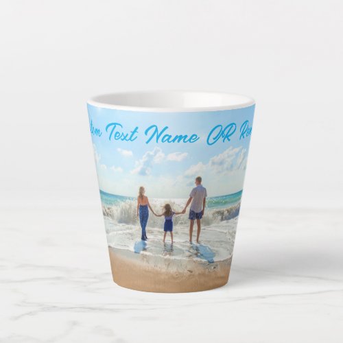 Custom Photo Text Name Latte Mug Your Family Gift
