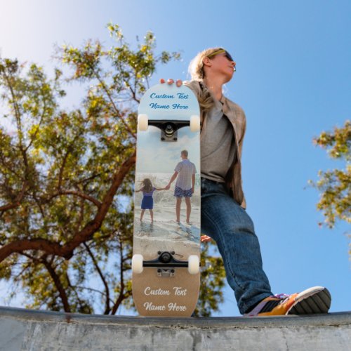 Custom Photo Text Name Skateboard Your Family Gift
