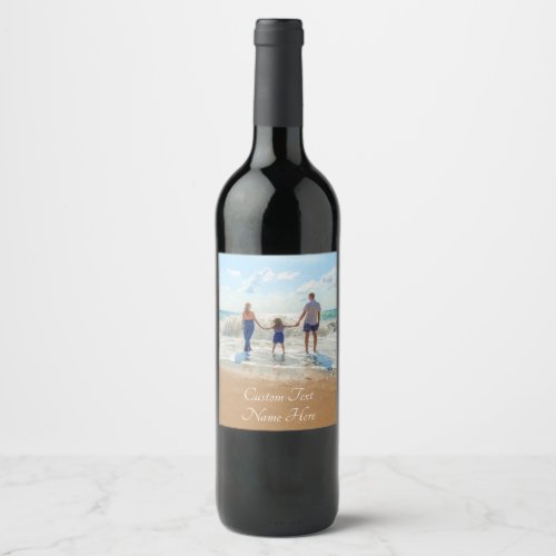 Custom Photo Text Name Your Photos Gift Wine Label