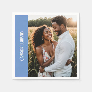 Custom Photo Text Napkin – Modern Engagement