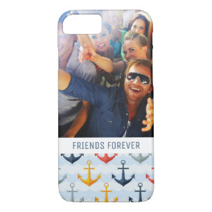 Custom Photo & Text Nautical Pattern with Anchors iPhone 8/7 Case