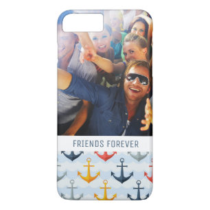 Custom Photo & Text Nautical Pattern with Anchors iPhone 8 Plus/7 Plus Case